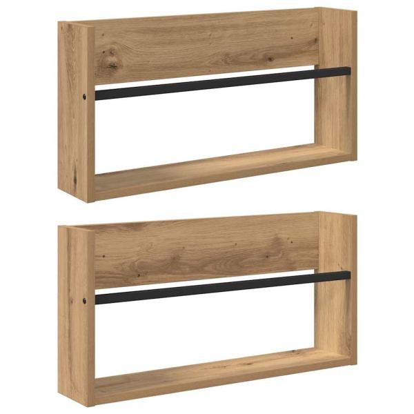 Magazinregal 2 pcs Artisan-Eiche 60 x 12 x 30 cm Holzwerkstoff