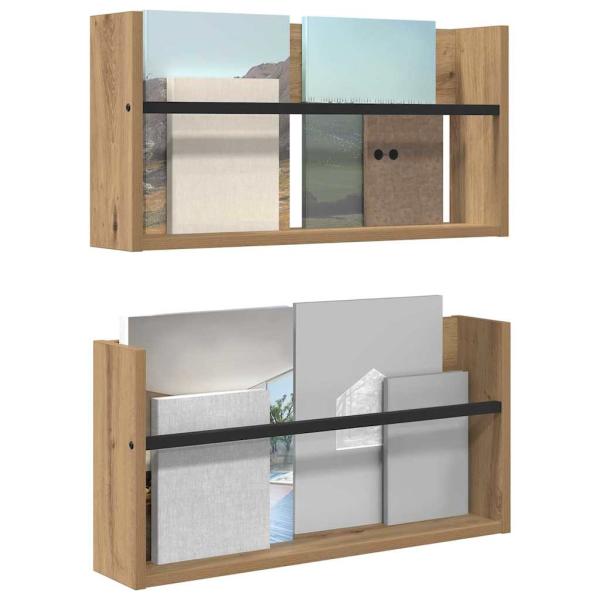 Magazinregal 2 pcs Artisan-Eiche 60 x 12 x 30 cm Holzwerkstoff
