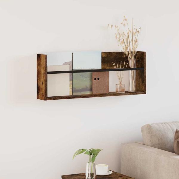 ARDEBO.de - Magazinregal Geräucherte Eiche 80 x 12 x 30 cm Holzwerkstoff