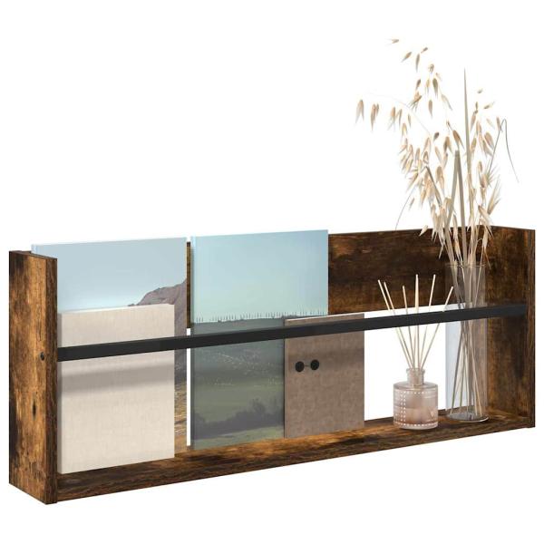 Magazinregal Geräucherte Eiche 80 x 12 x 30 cm Holzwerkstoff