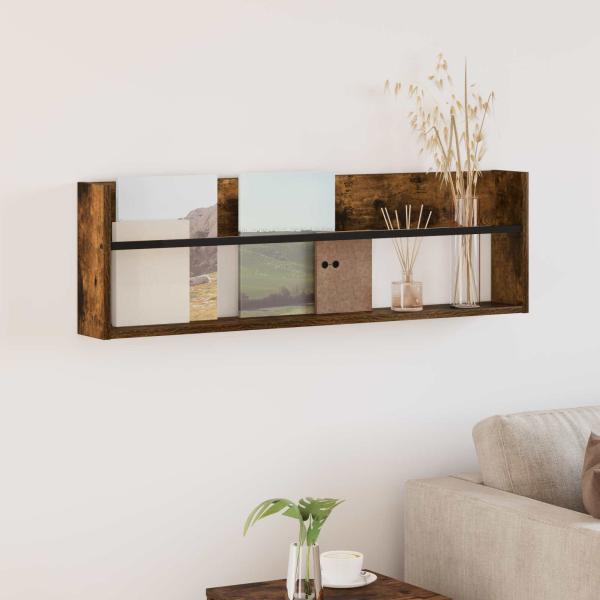 ARDEBO.de - Magazinregal Geräucherte Eiche 100 x 12 x 30 cm Holzwerkstoff
