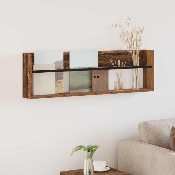 ARDEBO.de - Magazinregal mit Regal Altholz 100 x 12 x 30 cm Holzwerkstoff