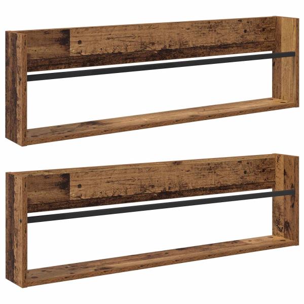 Magazinregal 2 pcs Altholz 100 x 12 x 30 cm Holzwerkstoff