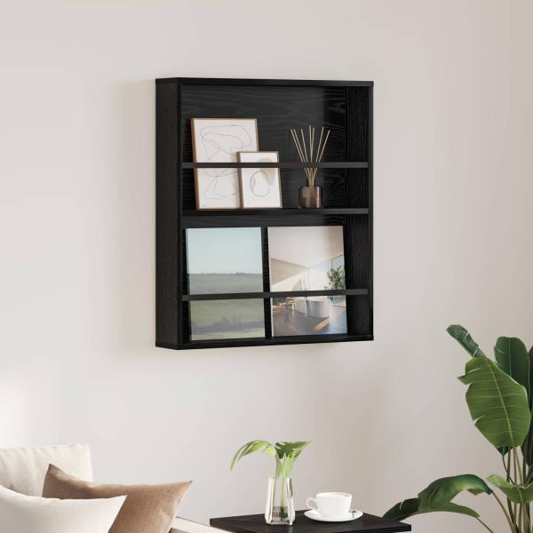 ARDEBO.de - Magazinregal Schwarz Eichen-Optik 60 x 12 x 70 cm Holzwerkstoff