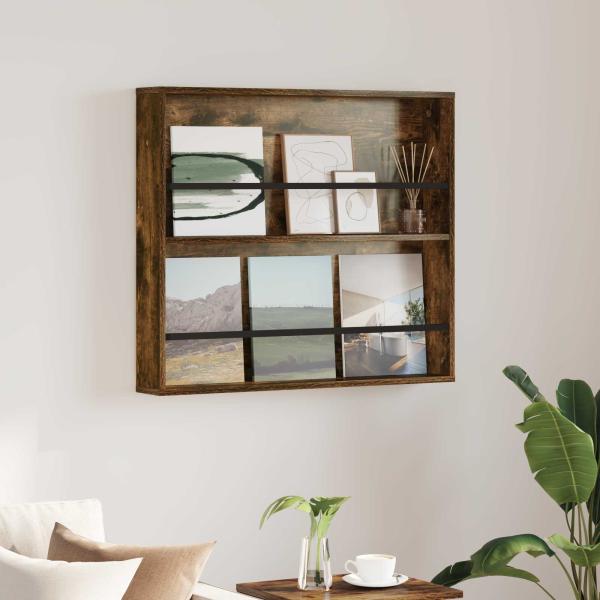 ARDEBO.de - Magazinregal Räuchereiche 80 x 12 x 70 cm Holzwerkstoff