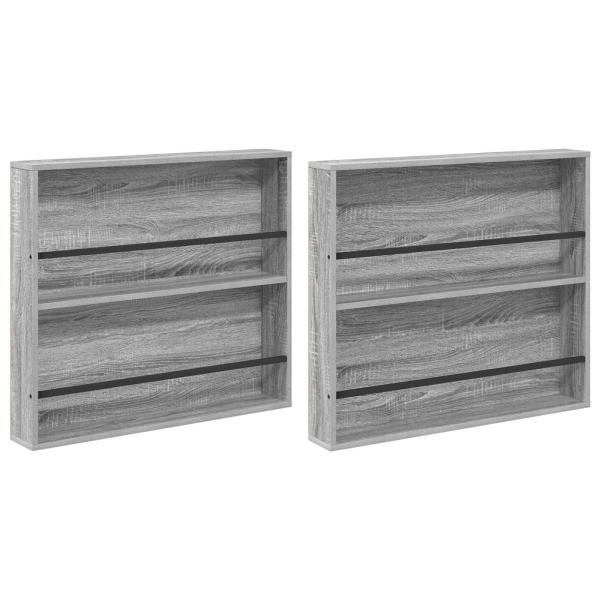 Magazinregal 2 pcs Graues Sonoma 80 x 12 x 70 cm Holzwerkstoff