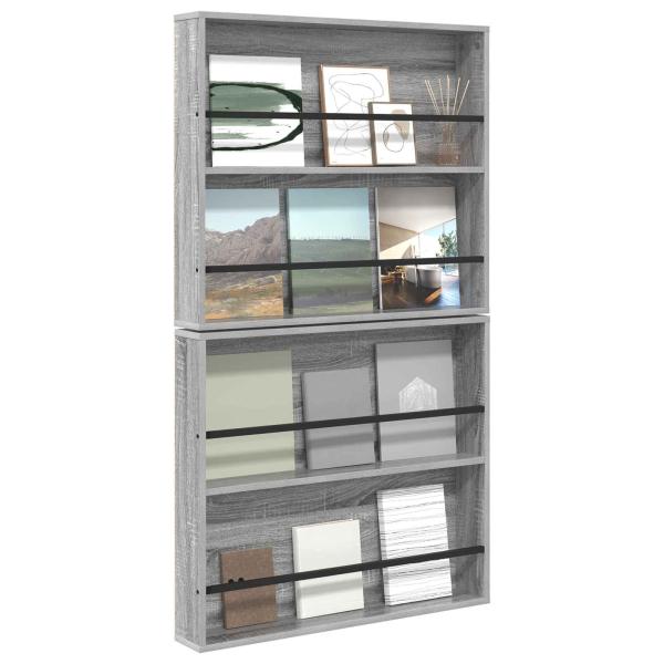 Magazinregal 2 pcs Graues Sonoma 80 x 12 x 70 cm Holzwerkstoff