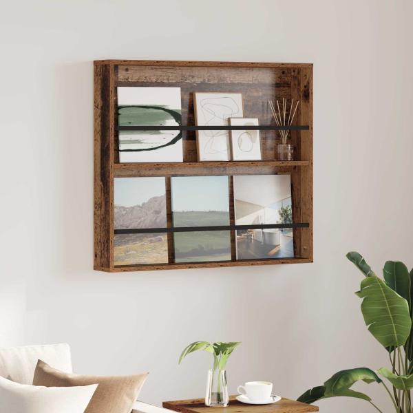 ARDEBO.de - Magazinregal mit Regal Altholz 80 x 12 x 70 cm Holzwerkstoff