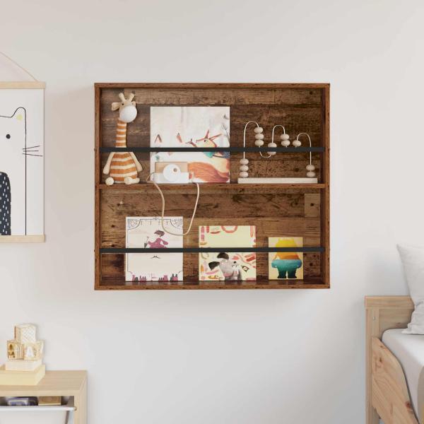 Magazinregal mit Regal Altholz 80 x 12 x 70 cm Holzwerkstoff