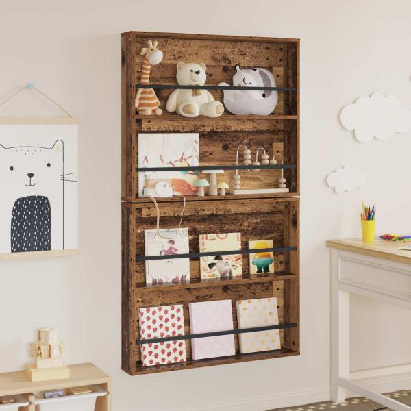 Magazinregal 2 pcs Altholz 80 x 12 x 70 cm Holzwerkstoff