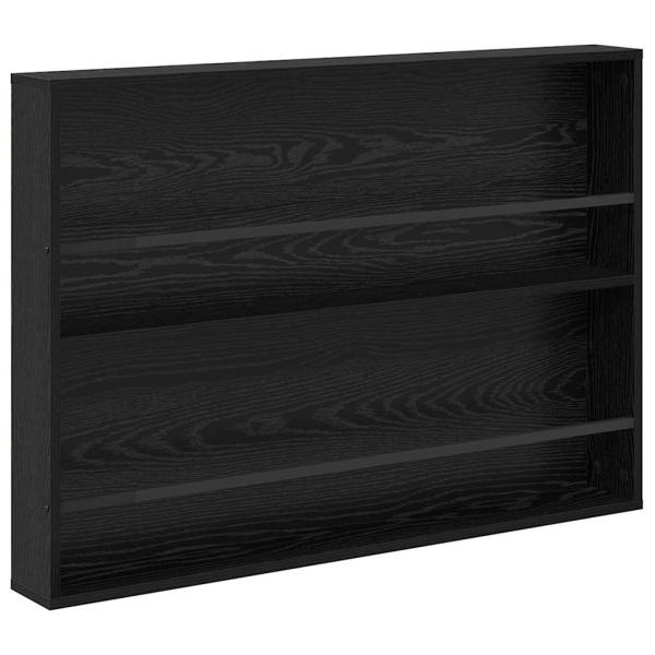 Magazinregal mit Regal Schwarz Eichen-Optik 100 x 12 x 70 cm