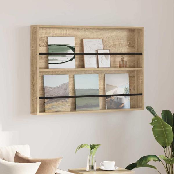 ARDEBO.de - Magazinregal Sonoma-Eiche 100 x 12 x 70 cm Holzwerkstoff