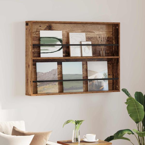 ARDEBO.de - Magazinregal mit Regal Altholz 100 x 12 x 70 cm Holzwerkstoff