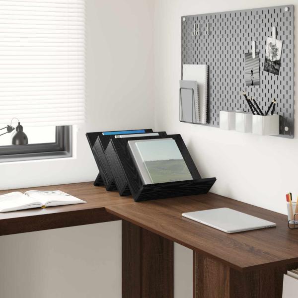 Seitenschrank mit Regal Schwarz Eichen-Optik 57,5 x 40 x 42 cm