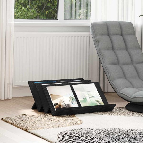 ARDEBO.de - Seitenschrank mit Regal Schwarz Eichen-Optik 65 x 57,5 x 42 cm