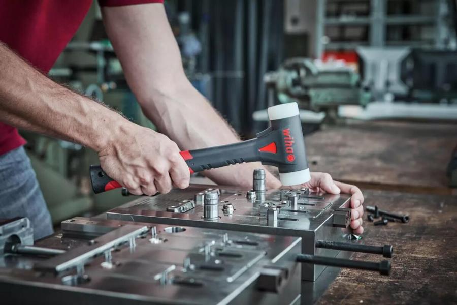 Wiha 8041 Schonhammer FibreBuzz, rückschlagfrei, sehr hart, rot/grau (44598)