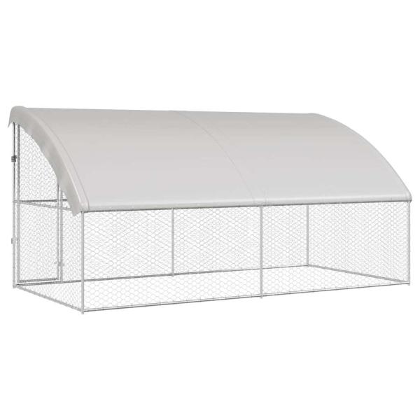 Hundekäfig mit Speicher 2 pcs Silber 4 x 2 x 2 m Stahl