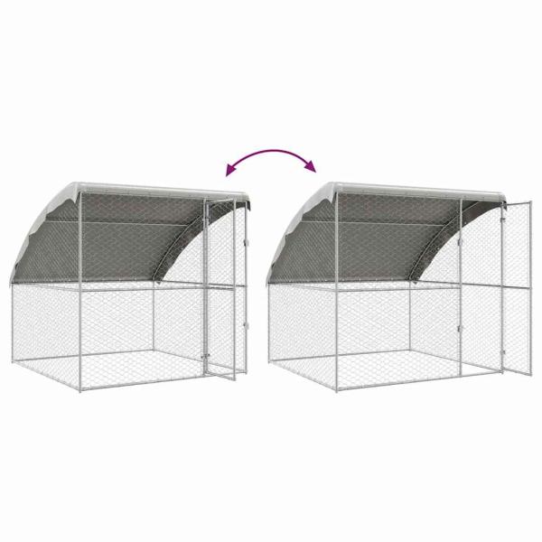 Hundekäfig mit Speicher 2 pcs Silber 4 x 2 x 2 m Stahl
