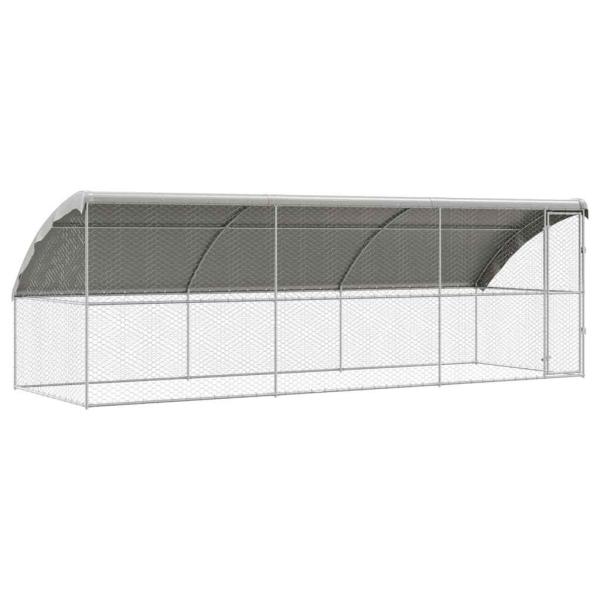 Hundekäfig mit Speicher 3 pcs Silber 6 x 2 x 2 m Stahl