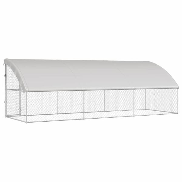 Hundekäfig mit Speicher 3 pcs Silber 6 x 2 x 2 m Stahl