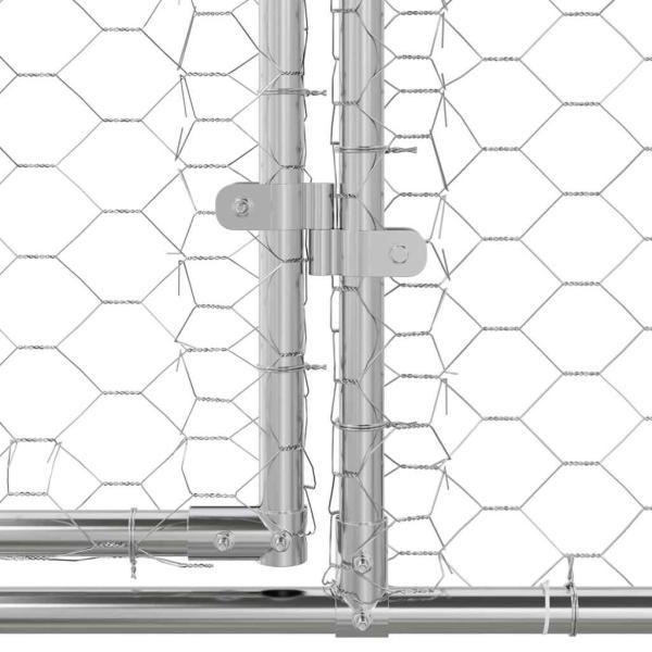 Hundekäfig 4 pcs Silber 8 x 2 x 2 m Verzinkter Stahl
