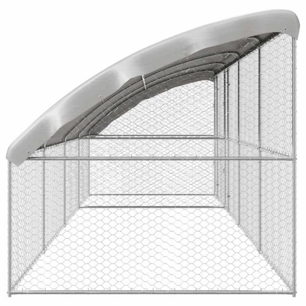 Hundekäfig 4 pcs Silber 8 x 2 x 2 m Verzinkter Stahl