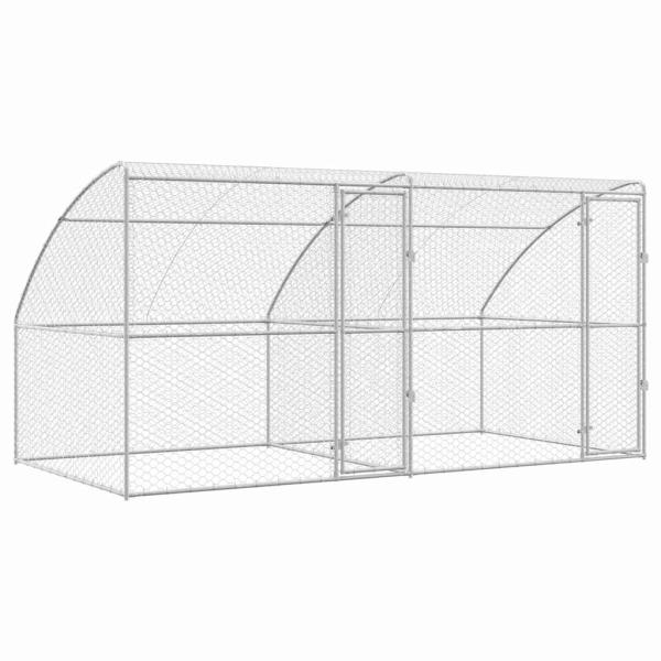 Hundekäfig 2 Stk. Silber 4 x 2 x 2 m Verzinkter Stahl