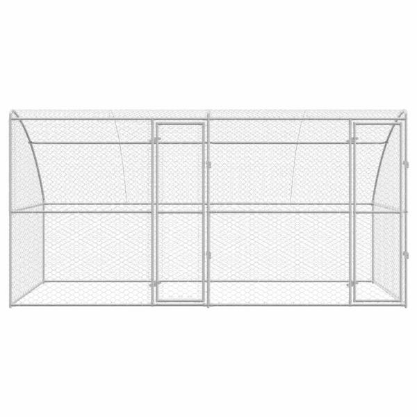 Hundekäfig 2 Stk. Silber 4 x 2 x 2 m Verzinkter Stahl