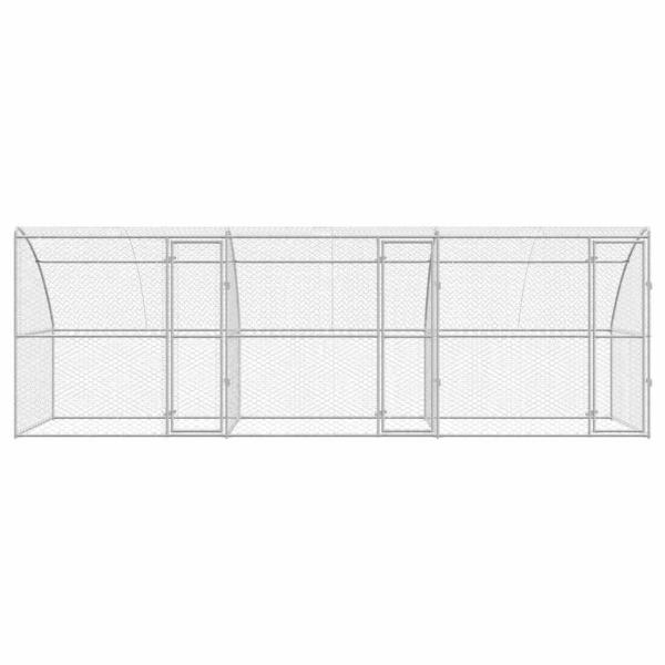 Hundekäfig mit Speicher 3 pcs Silber 6 x 2 x 2 m Stahl