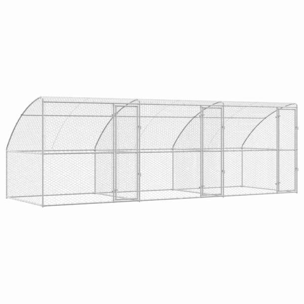 Hundekäfig 3 Stk. Silber 6 x 2 x 2 m Verzinkter Stahl