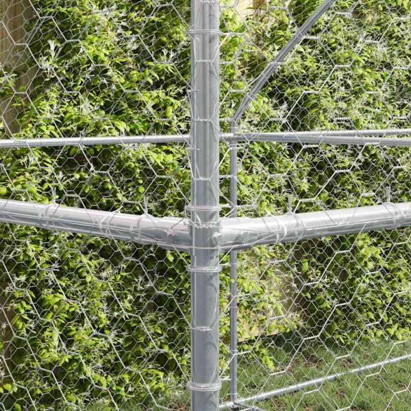 Hundekäfig mit Speicher 4 pcs Silber 8 x 2 x 2 m Stahl