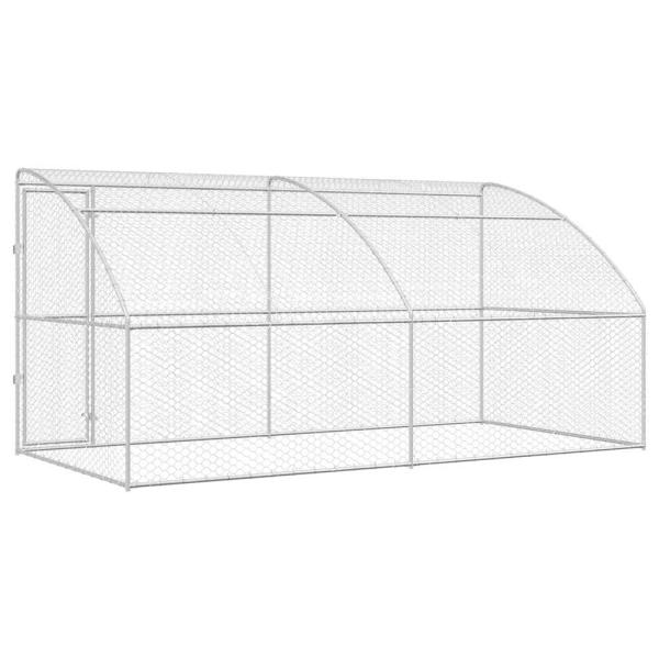 Hundekäfig mit Speicher 2 pcs Silber 4 x 2 x 2 m Stahl