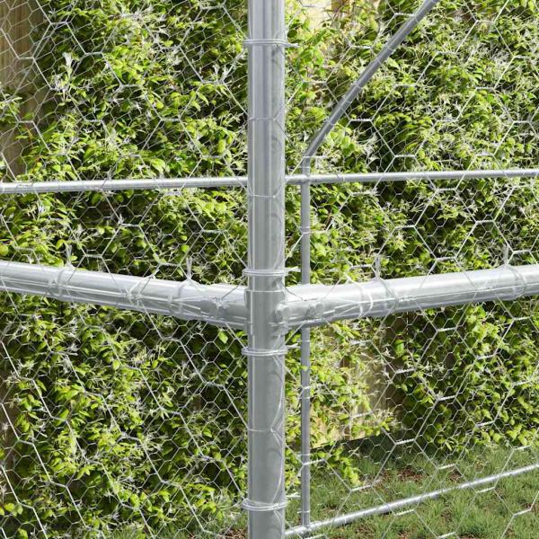 Hundekäfig mit Speicher 3 pcs Silber 6 x 2 x 2 m Stahl