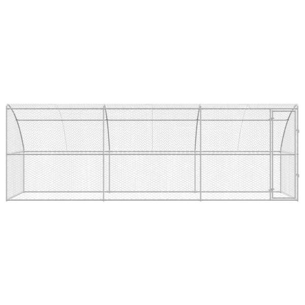 Hundekäfig mit Speicher 3 pcs Silber 6 x 2 x 2 m Stahl