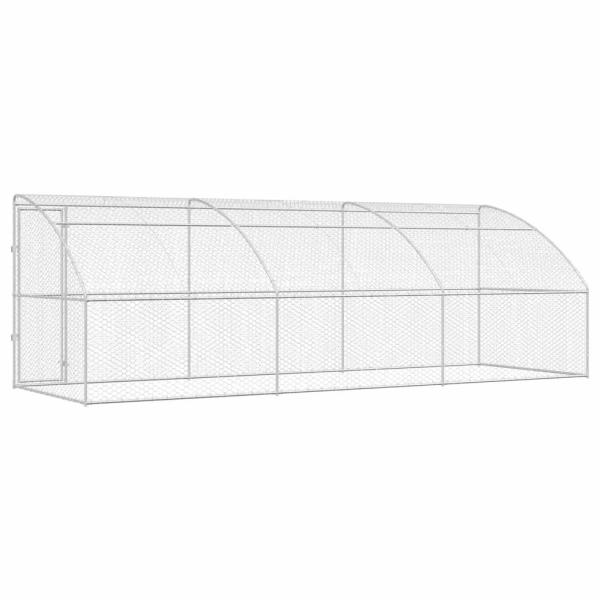 Hundekäfig mit Speicher 3 pcs Silber 6 x 2 x 2 m Stahl