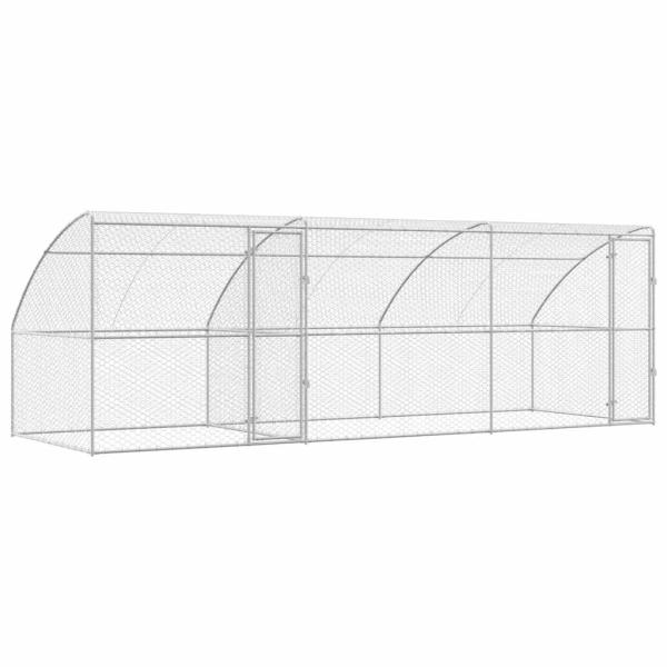 ARDEBO.de - Hundekäfig mit Speicher 3 pcs Silber 6 x 2 x 2 m Stahl