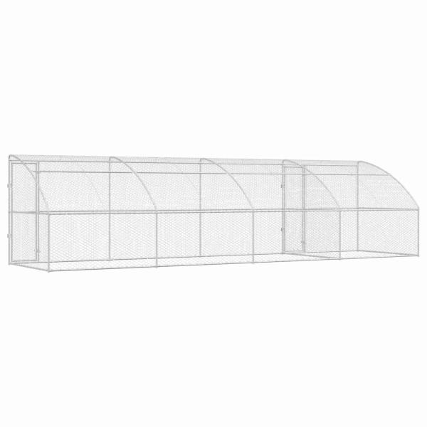 Hundekäfig 4 Stk. Silber 8 x 2 x 2 m Verzinkter Stahl