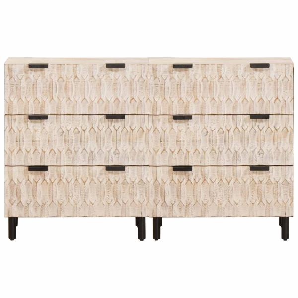 Sideboard Weiße gewaschene Oberfläche Massivholz Mango