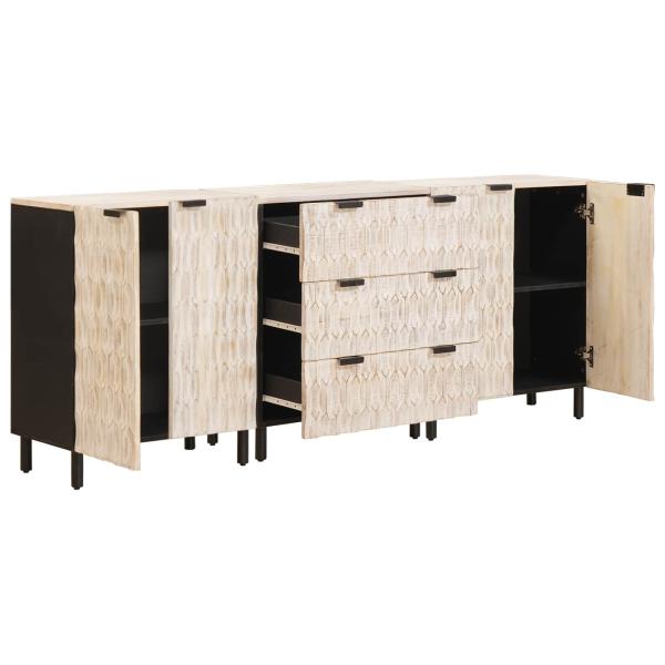 Sideboard Weiße gewaschene Oberfläche Massivholz Mango