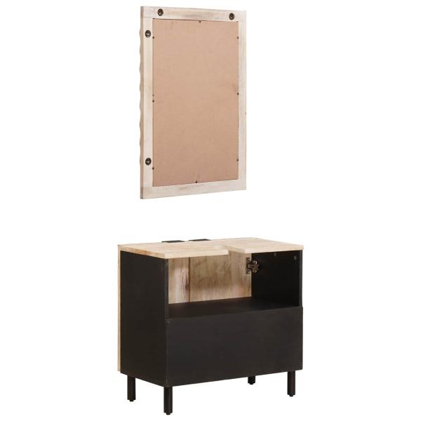 Badezimmer Sets Weiße gewaschene Oberfläche Massivholz Mango