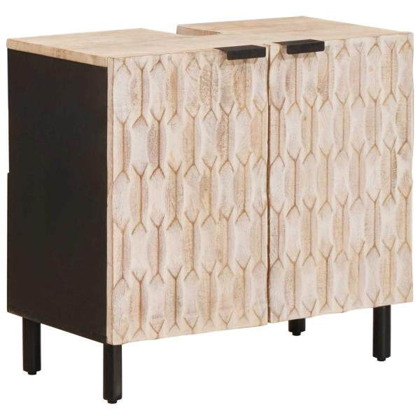 Badezimmer Sets Weiße gewaschene Oberfläche Massivholz Mango