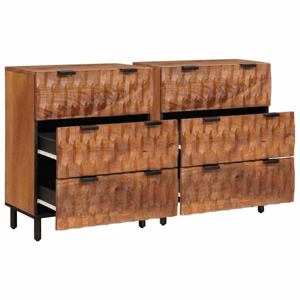 Sideboard Akazienbraune Oberfläche Massivholz Mango