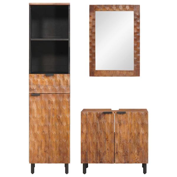 Badezimmer Sets mit Regal Akazie Braun Winish Massivholz Mango