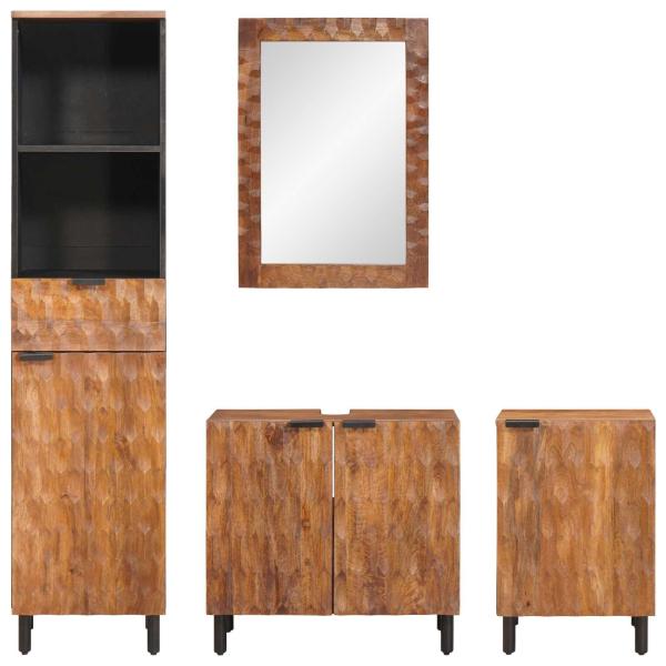 Badezimmer Sets mit Regal Akazie Braun Winish Massivholz Mango