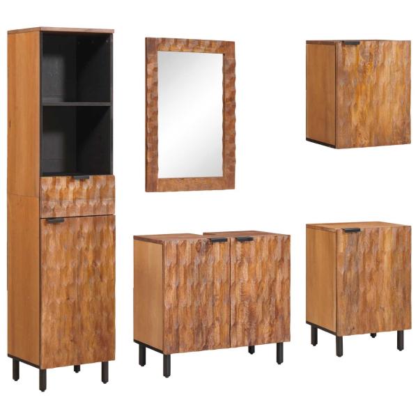 Badezimmer Sets mit Regal Akazie Braun Winish Massivholz Mango