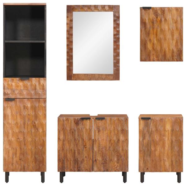 Badezimmer Sets mit Regal Akazie Braun Winish Massivholz Mango