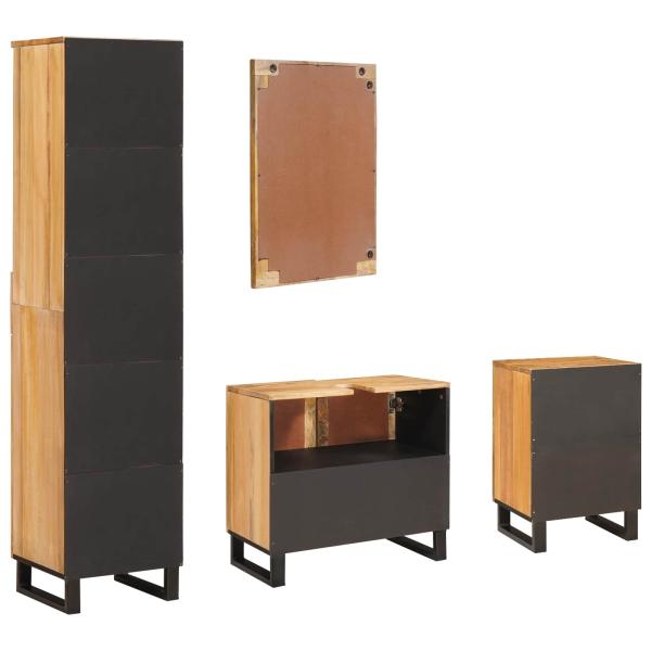 Badezimmer Sets mit Schubladen mit Regal Natur Massivholz Mango