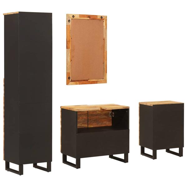 Badezimmer Sets mit Schubladen mit Regal Natur Massivholz Mango