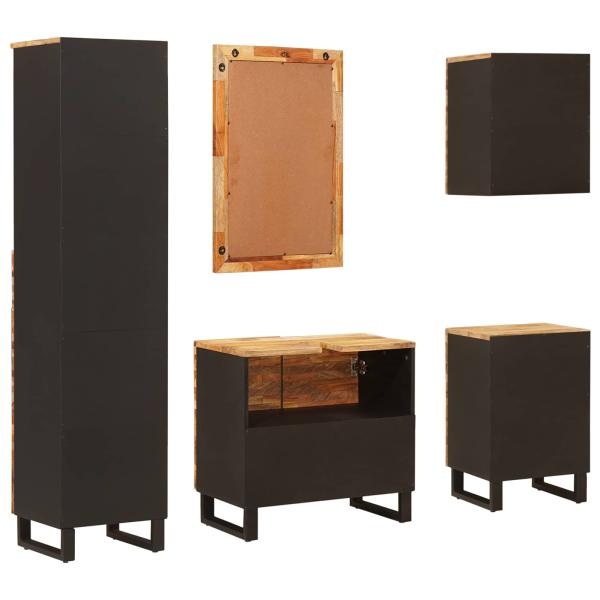 Badezimmer Sets mit Schubladen mit Regal Natur Massivholz Mango