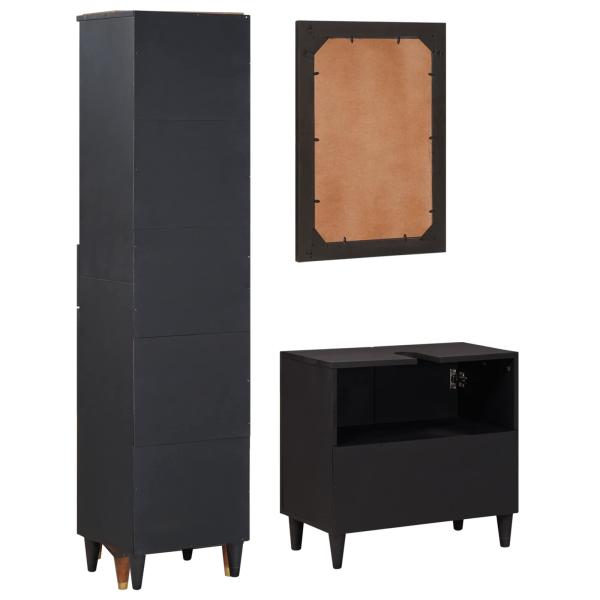 Badezimmerschrank-Set mit Schubladen 3 pcs Massivholz Mango